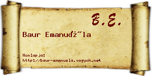 Baur Emanuéla névjegykártya